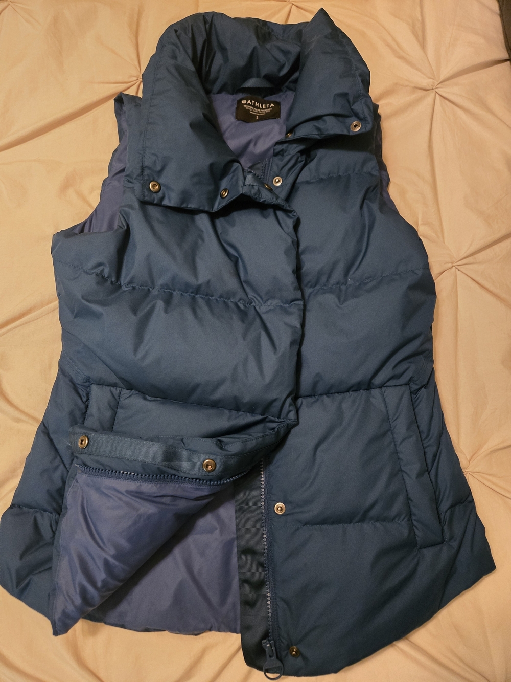 Athleta Deep Blue/Turquoise Quilted Puffer Vest